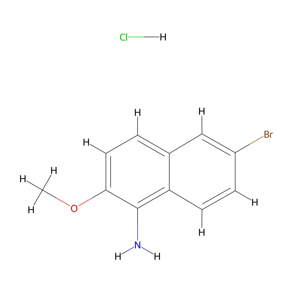 6-Bromo-2-methoxynaphthalen-1-amine hydrochloride molecular structure, CAS 1071532-77-8