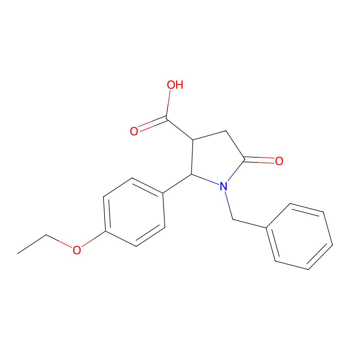 (2R,3R)-1-benzyl-2-(4-ethoxyphenyl)-5-oxopyrrolidine-3-carboxylic acid molecular structure, CAS 1071535-90-4