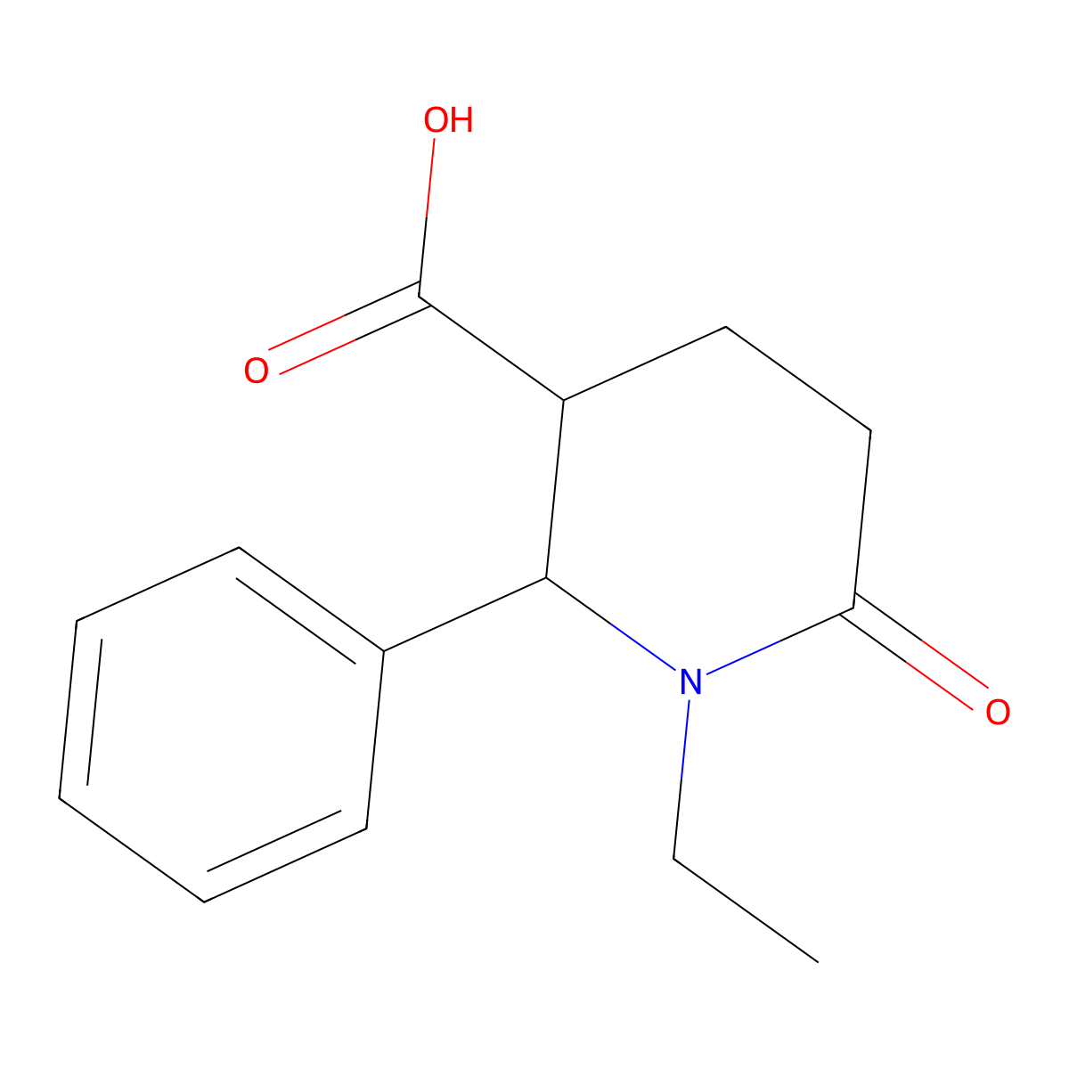 (2R,3R)-1-ethyl-6-oxo-2-phenylpiperidine-3-carboxylic acid molecular structure, CAS 1071536-01-0
