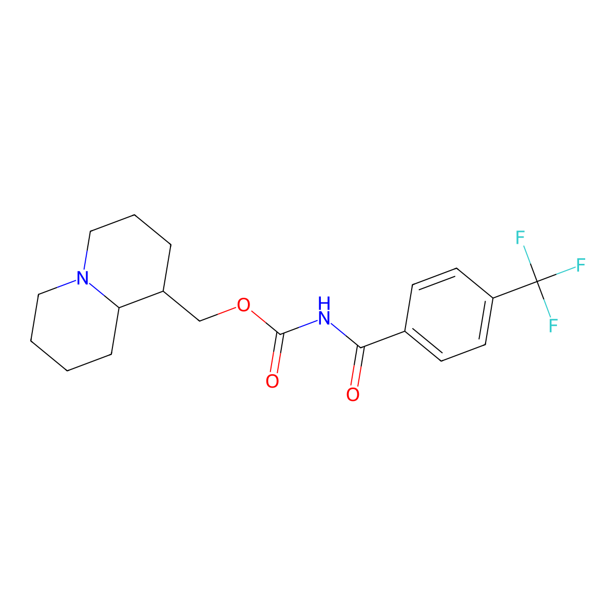 (1R)-octahydro-2H-quinolizin-1-ylmethyl {[4-(trifluoromethyl)phenyl]carbonyl}carbamate molecular structure, CAS 1071536-05-4