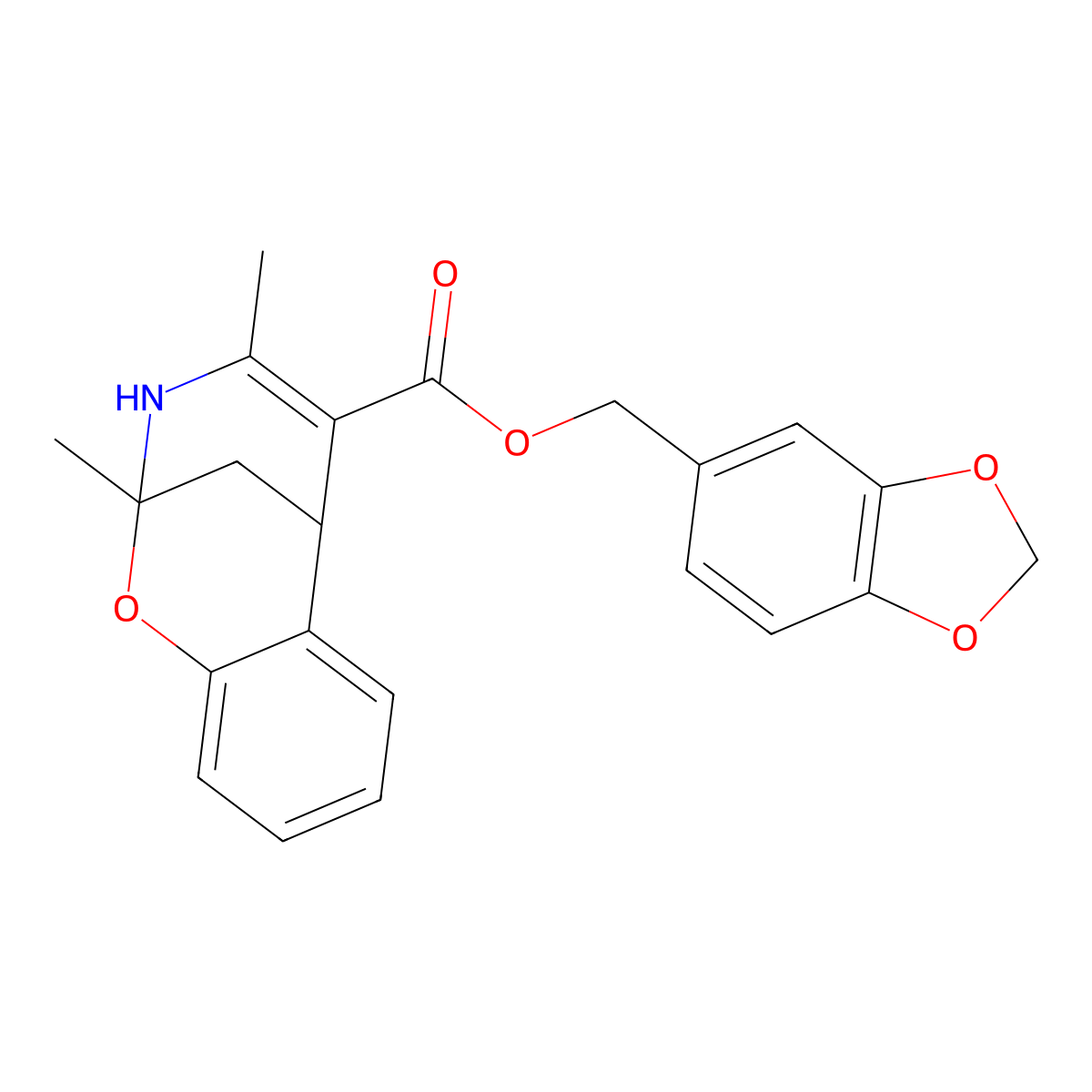1,3-benzodioxol-5-ylmethyl (2S,6S)-2,4-dimethyl-3,6-dihydro-2H-2,6-methano-1,3-benzoxazocine-5-carboxylate molecular structure, CAS 1071536-27-0