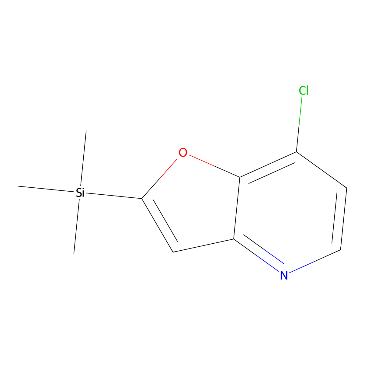 7-Chloro-2-(trimethylsilyl)furo[3,2-b]pyridine molecular structure, CAS 1071540-51-6