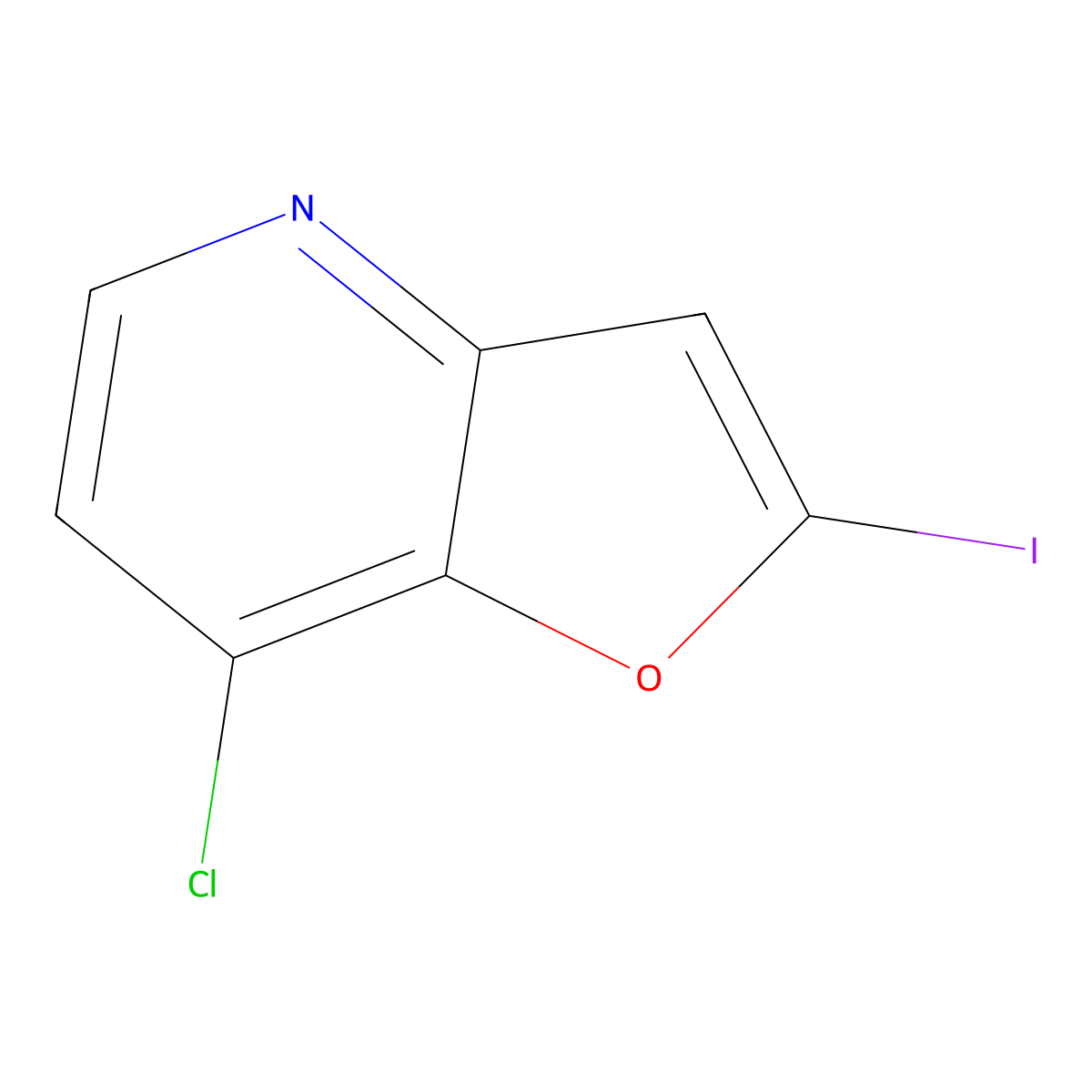7-Chloro-2-iodofuro[3,2-b]pyridine molecular structure, CAS 1071540-54-9
