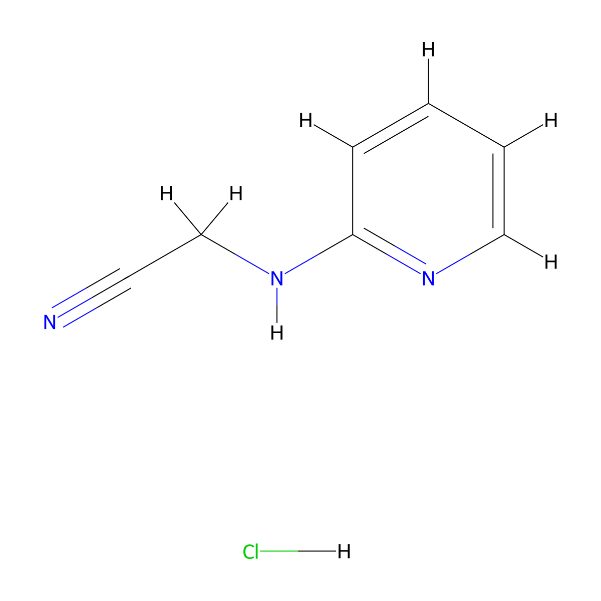2-[(Pyridin-2-yl)amino]acetonitrile hydrochloride molecular structure, CAS 1071540-79-8