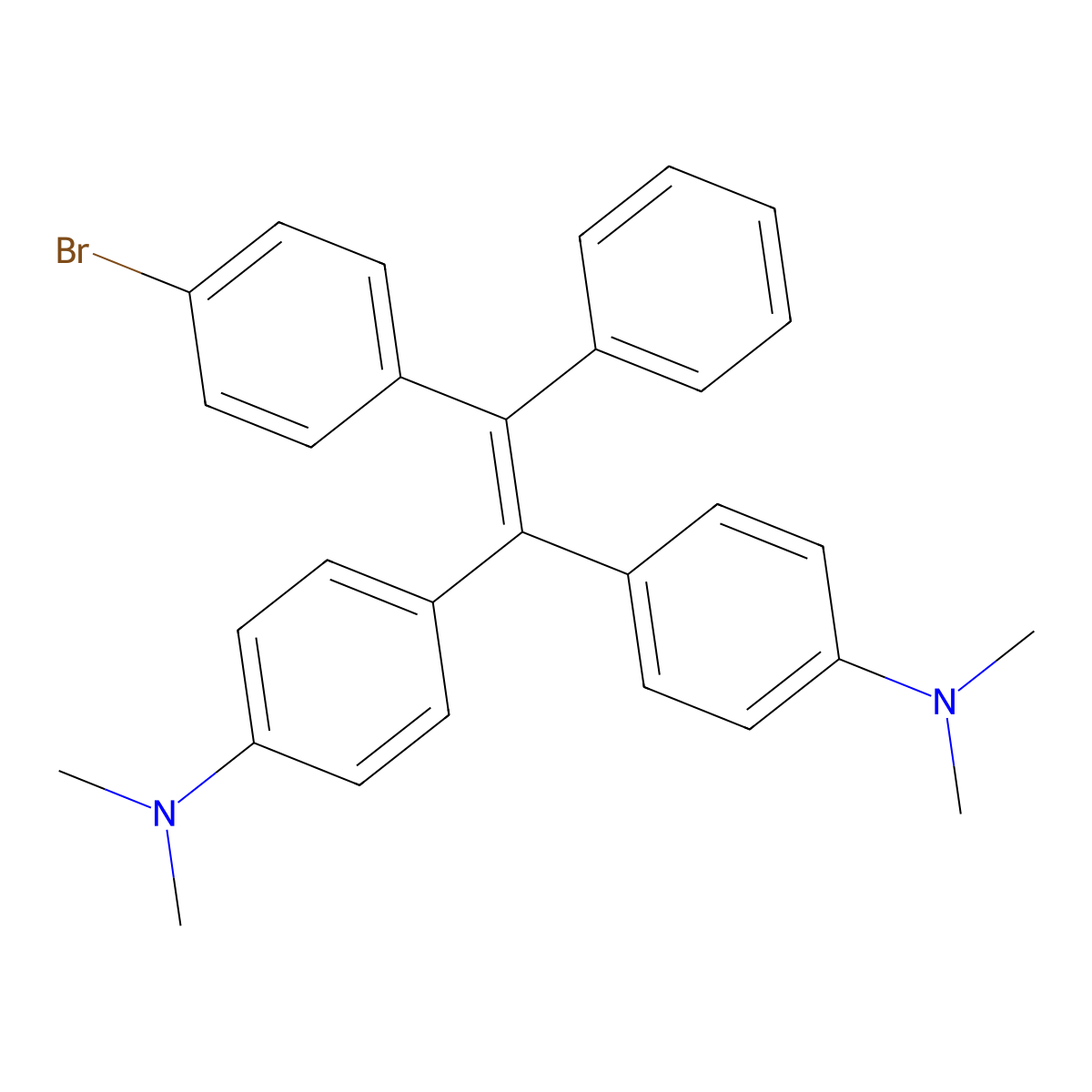 4,4'-(2-(4-Bromophenyl)-2-phenylethene-1,1-diyl)bis(N,N-dimethylaniline) molecular structure, CAS 1071547-23-3