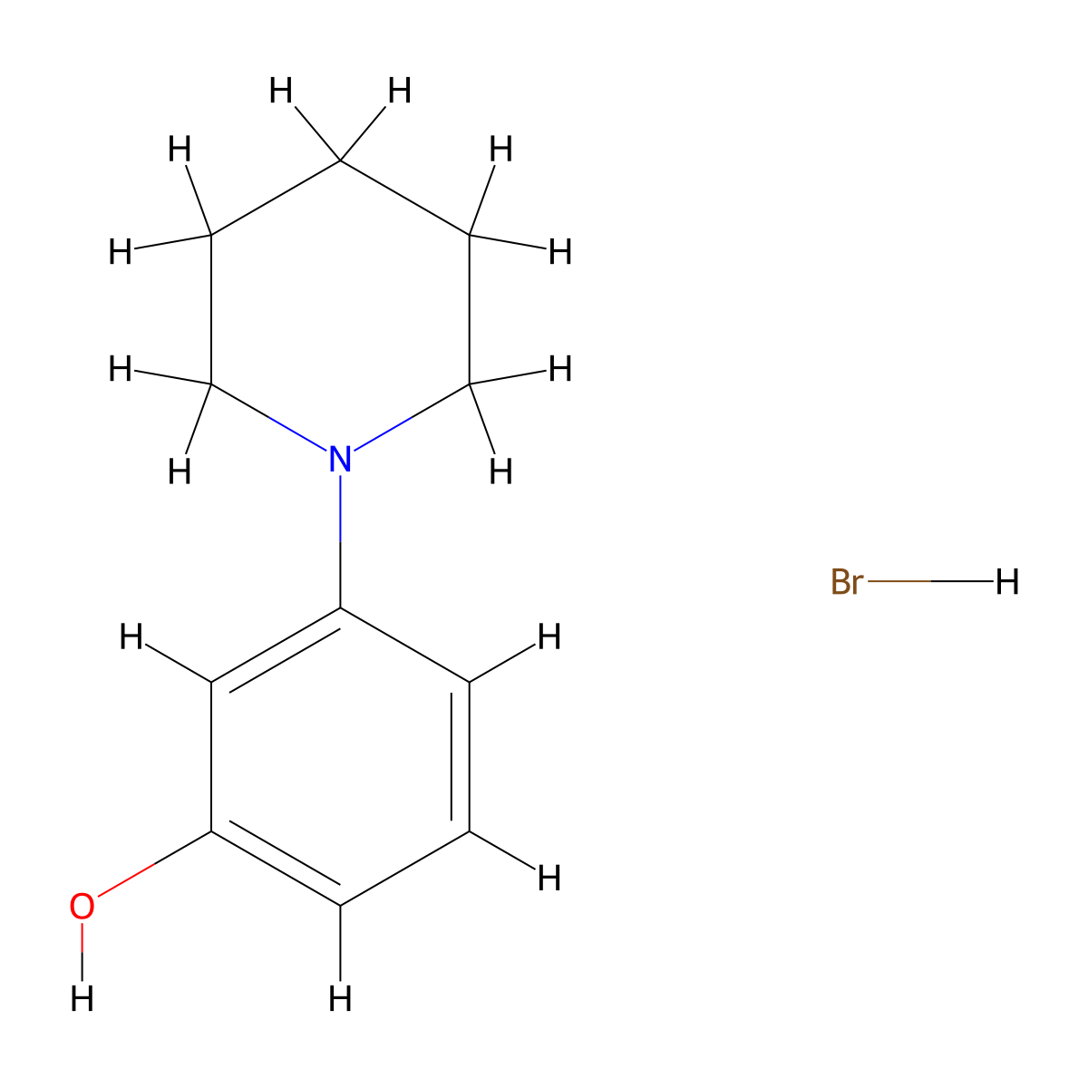 3-(Piperidin-1-yl)phenol hydrobromide molecular structure, CAS 1071547-25-5
