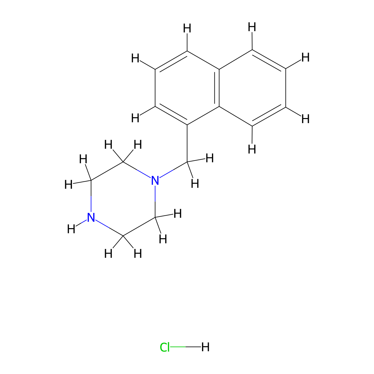 1-Naphthalen-1-ylmethyl-piperazine hydrochloride molecular structure, CAS 1071547-50-6
