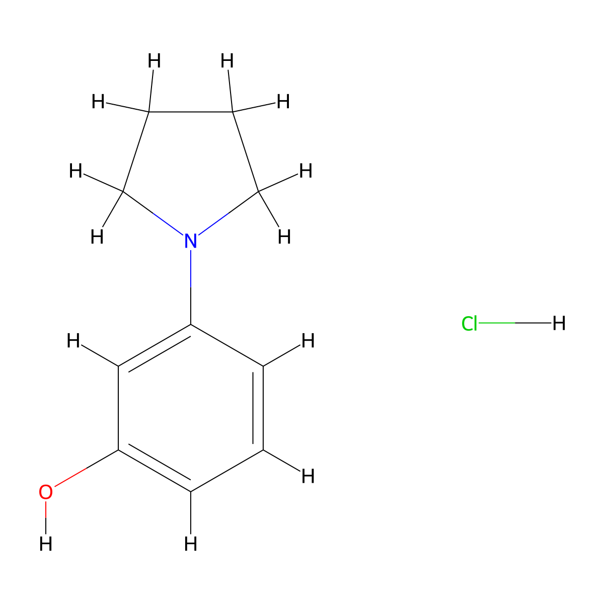 3-(Pyrrolidin-1-yl)phenol hydrochloride molecular structure, CAS 1071549-62-6