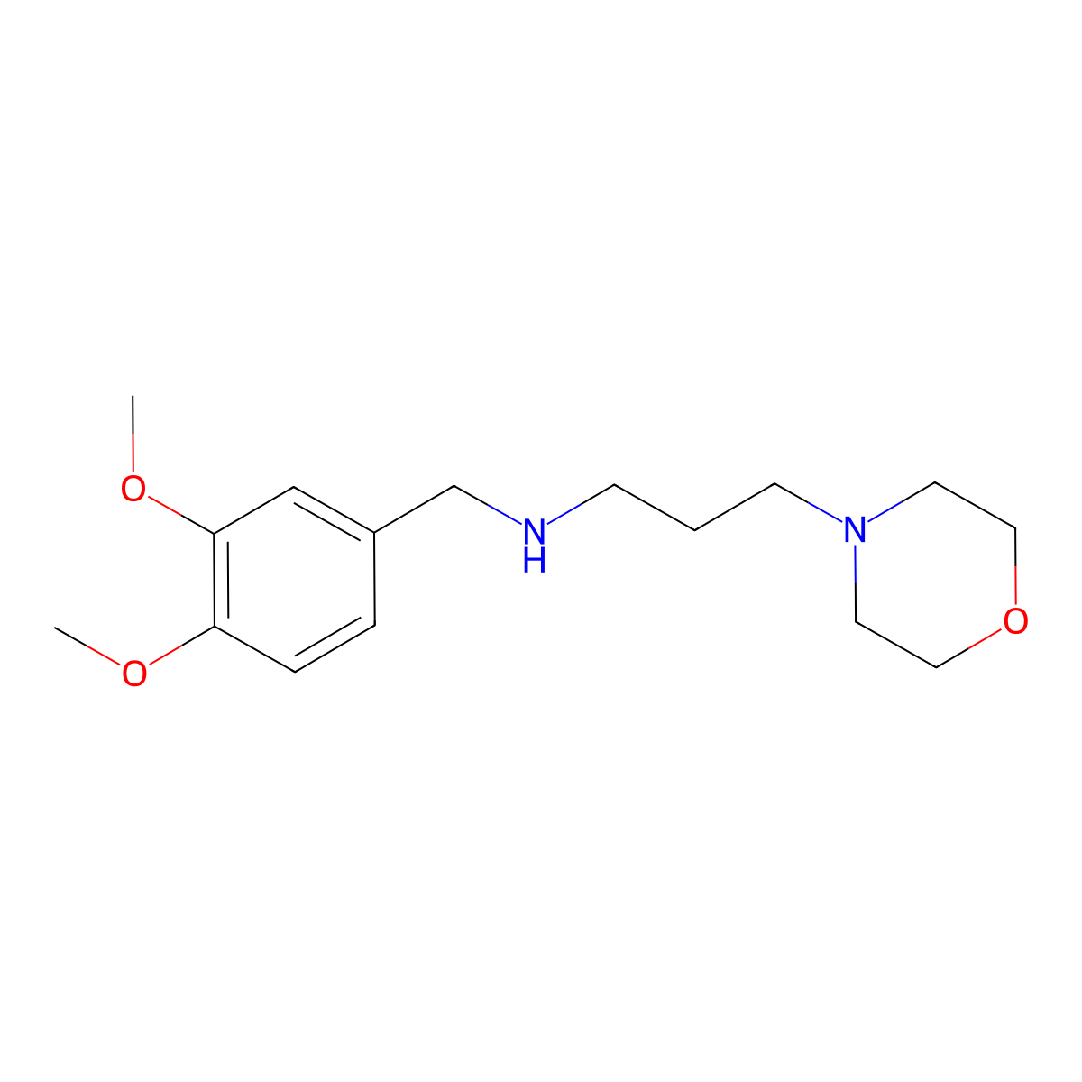 (3,4-Dimethoxy-benzyl)-(3-morpholin-4-yl-propyl)-amine molecular structure, CAS 107155-56-6