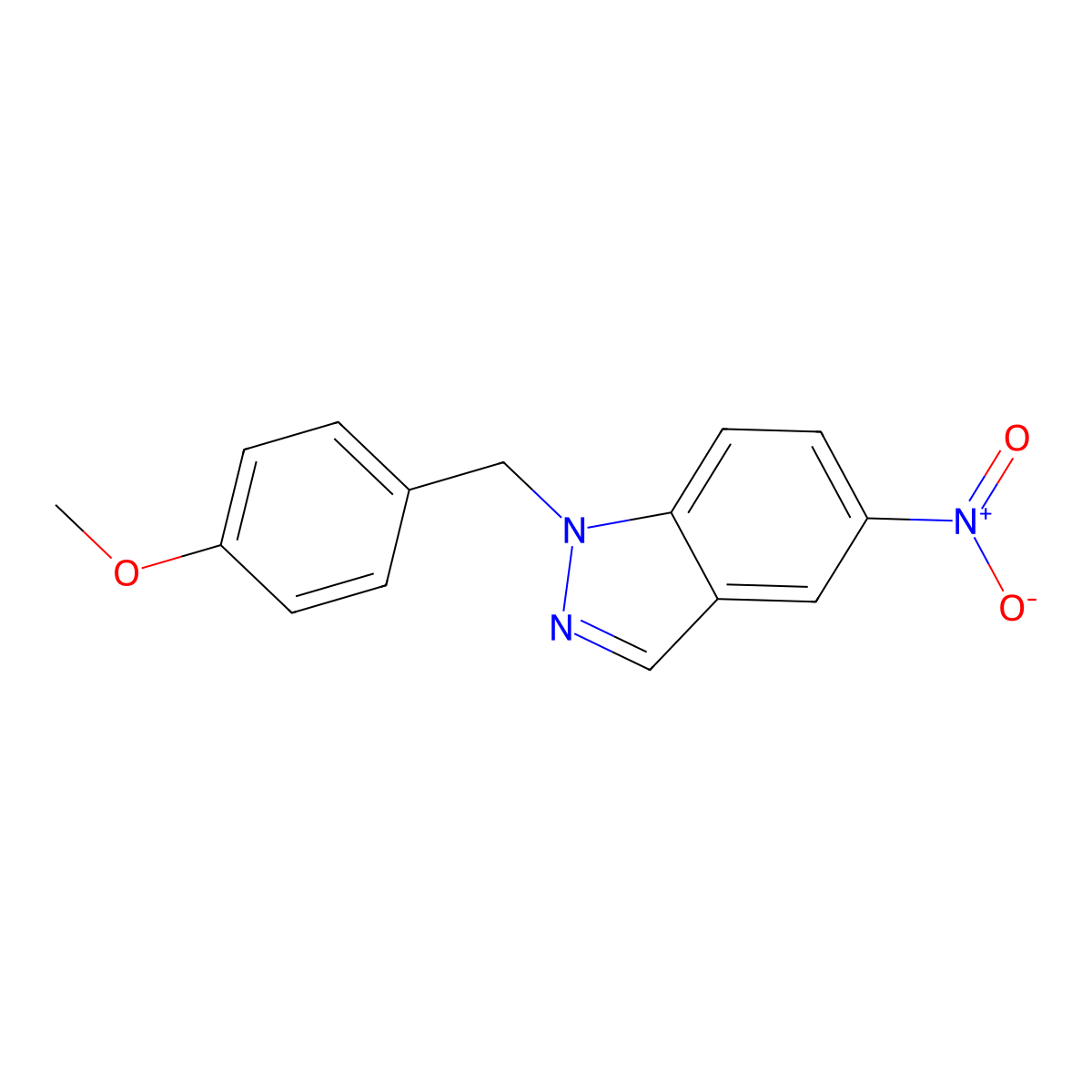 1-(4-methoxybenzyl)-5-nitro-1H-indazole molecular structure, CAS 1071550-12-3