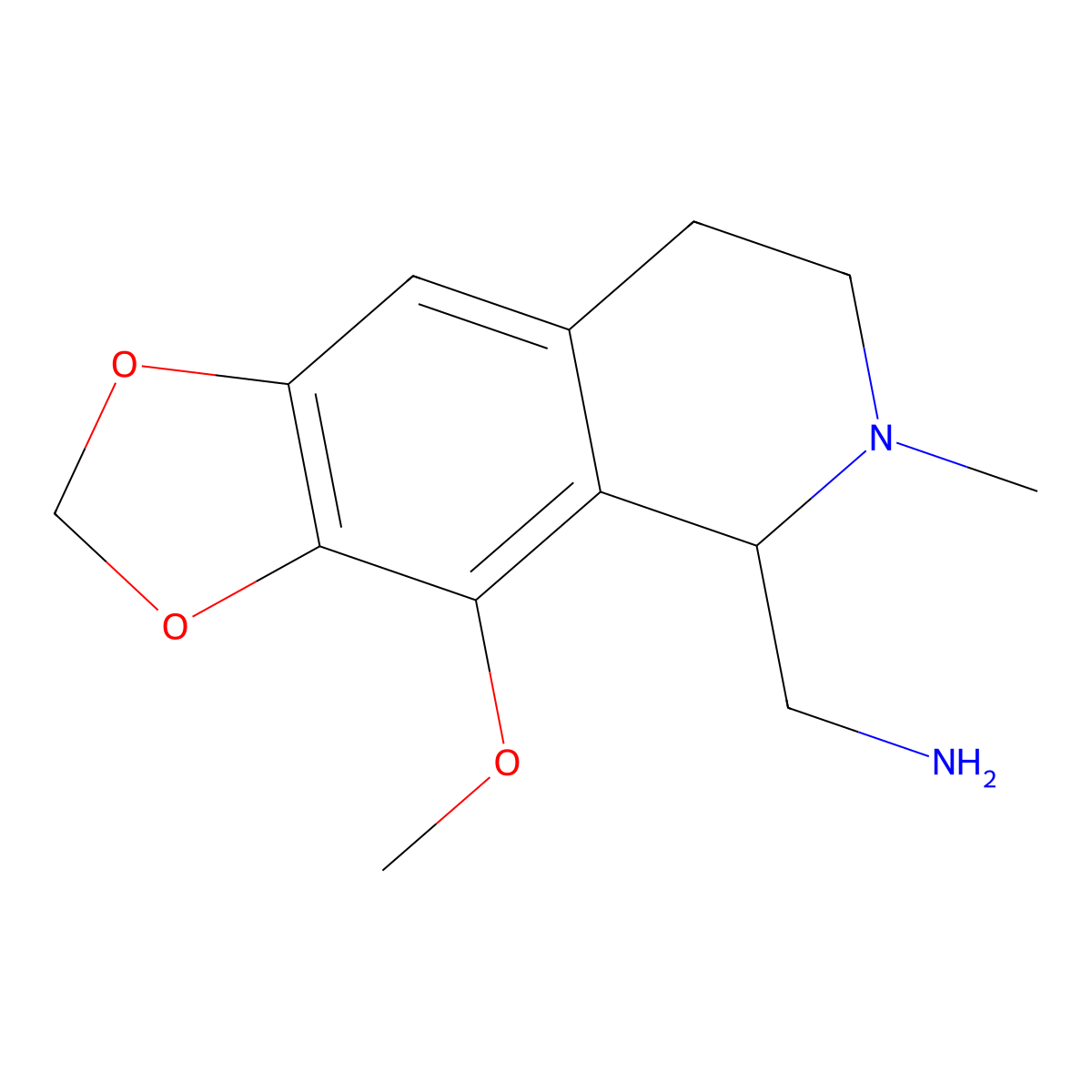 1-(4-Methoxy-6-methyl-5,6,7,8-tetrahydro[1,3]dioxolo[4,5-g]isoquinolin-5-yl)methanamine molecular structure, CAS 1071569-26-0