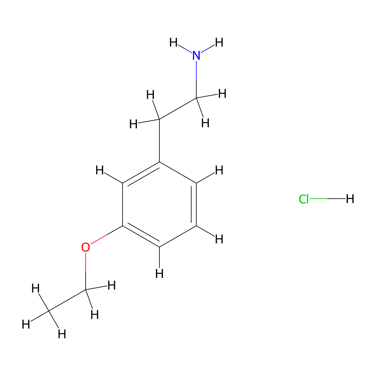 2-(3-Ethoxyphenyl)ethan-1-amine hydrochloride molecular structure, CAS 1071569-80-6