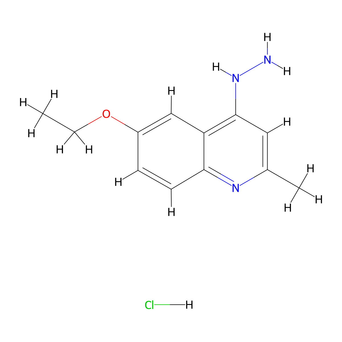 6-Ethoxy-4-hydrazino-2-methylquinoline hydrochloride molecular structure, CAS 1071572-37-6
