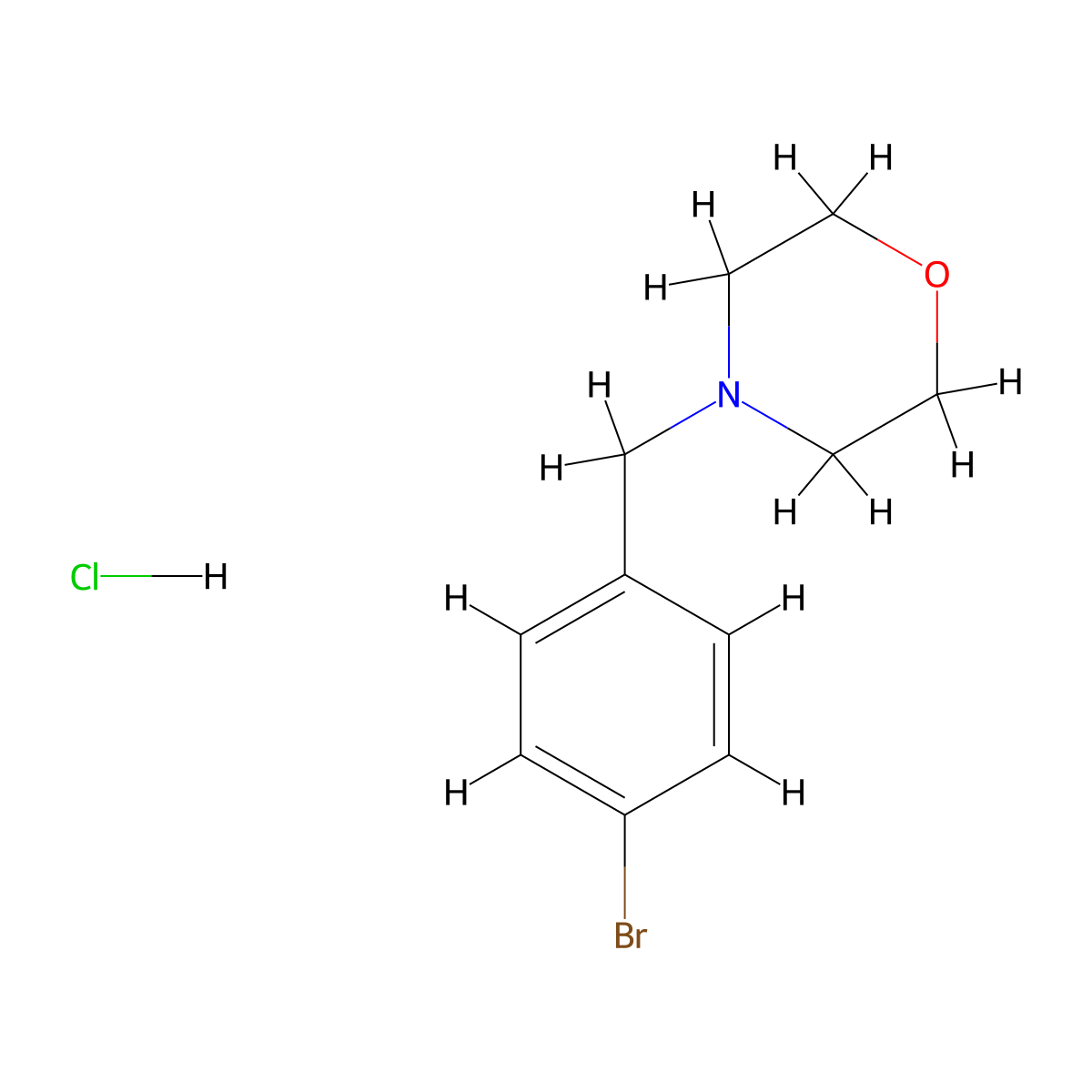 4-[(4-Bromophenyl)methyl]morpholine hydrochloride molecular structure, CAS 1071574-18-9