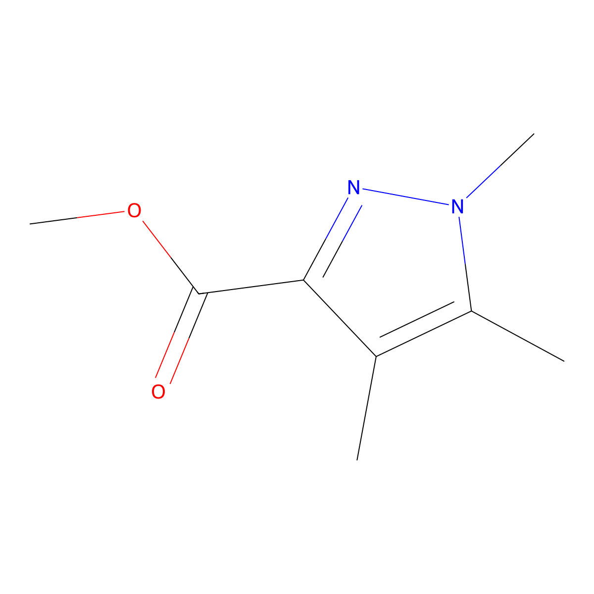Methyl 1,4,5-trimethyl-1H-pyrazole-3-carboxylate molecular structure, CAS 1071578-54-5