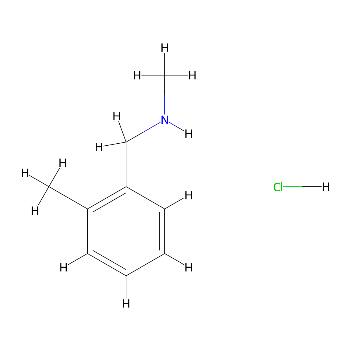 N-Methyl-1-(2-methylphenyl)methanamine hydrochloride molecular structure, CAS 1071580-83-0