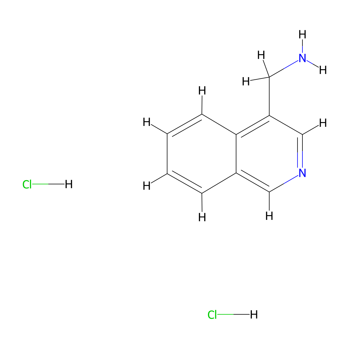 Isoquinolin-4-ylmethanamine dihydrochloride molecular structure, CAS 1071587-89-7