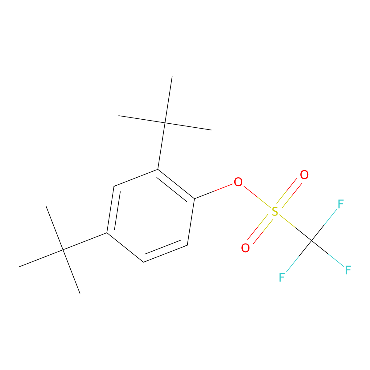 2,4-Di-tert-butylphenyl trifluoromethanesulfonate molecular structure, CAS 1071592-60-3