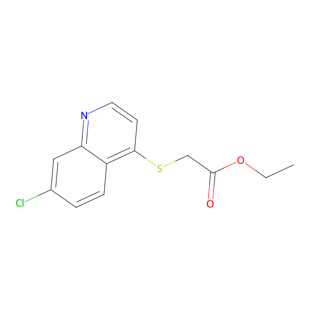 Ethyl [(7-chloroquinolin-4-yl)thio]acetate molecular structure, CAS 1071597-98-2