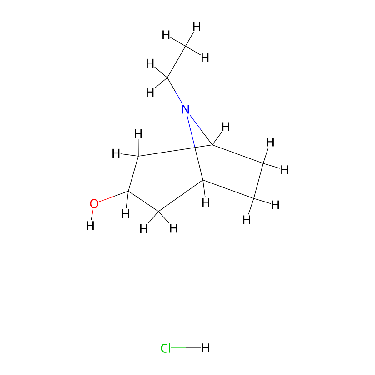 8-Ethyl-8-azabicyclo[3.2.1]octan-3-ol;hydrochloride molecular structure, CAS 1071597-99-3