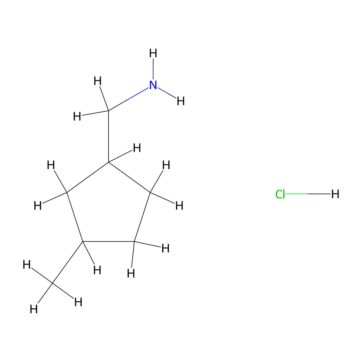 (3-Methylcyclopentyl)methanamine hydrochloride molecular structure, CAS 1071612-30-0