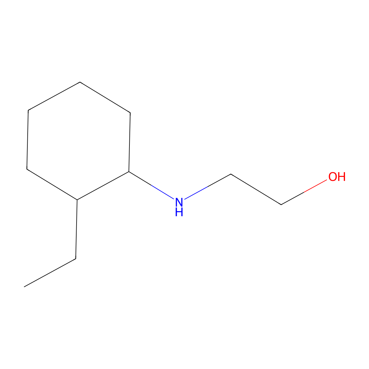 2-[(2-Ethylcyclohexyl)amino]ethan-1-ol molecular structure, CAS 1071615-46-7