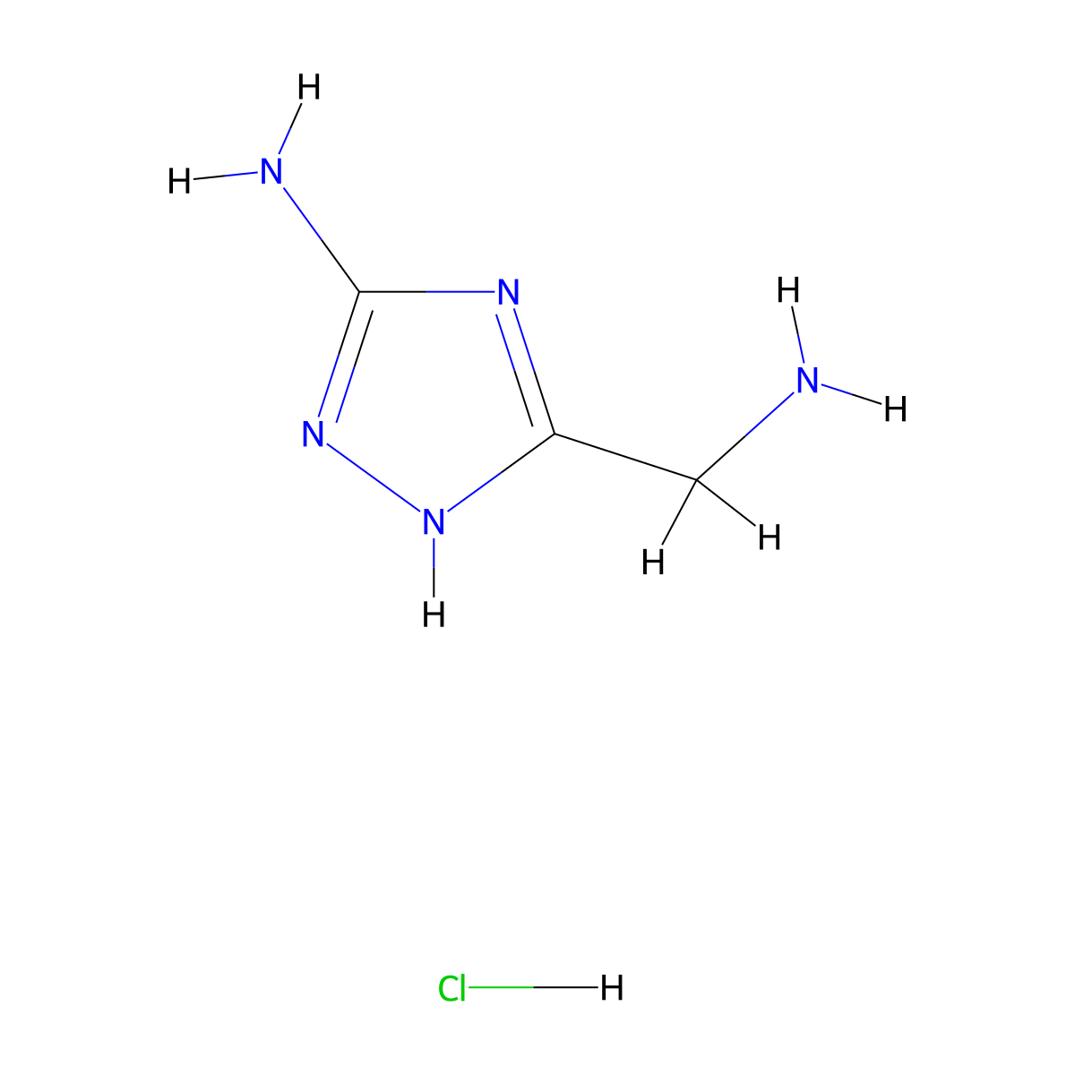 5-(aminomethyl)-1H-1,2,4-triazol-3-amine hydrochloride molecular structure, CAS 1071625-99-4