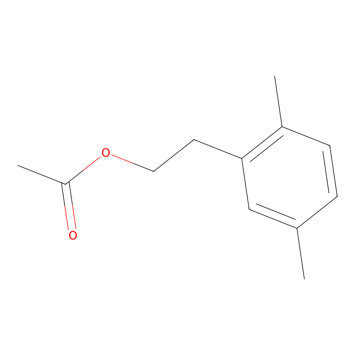 2,5-Dimethylphenethyl acetate molecular structure, CAS 1071626-38-4