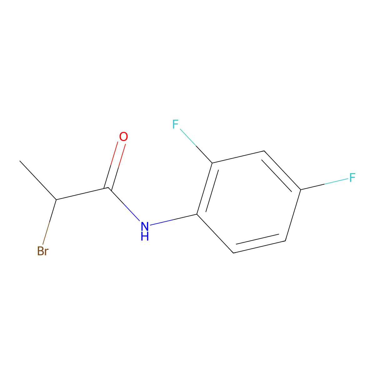 2-bromo-N-(2,4-difluorophenyl)propanamide molecular structure, CAS 1071627-99-0