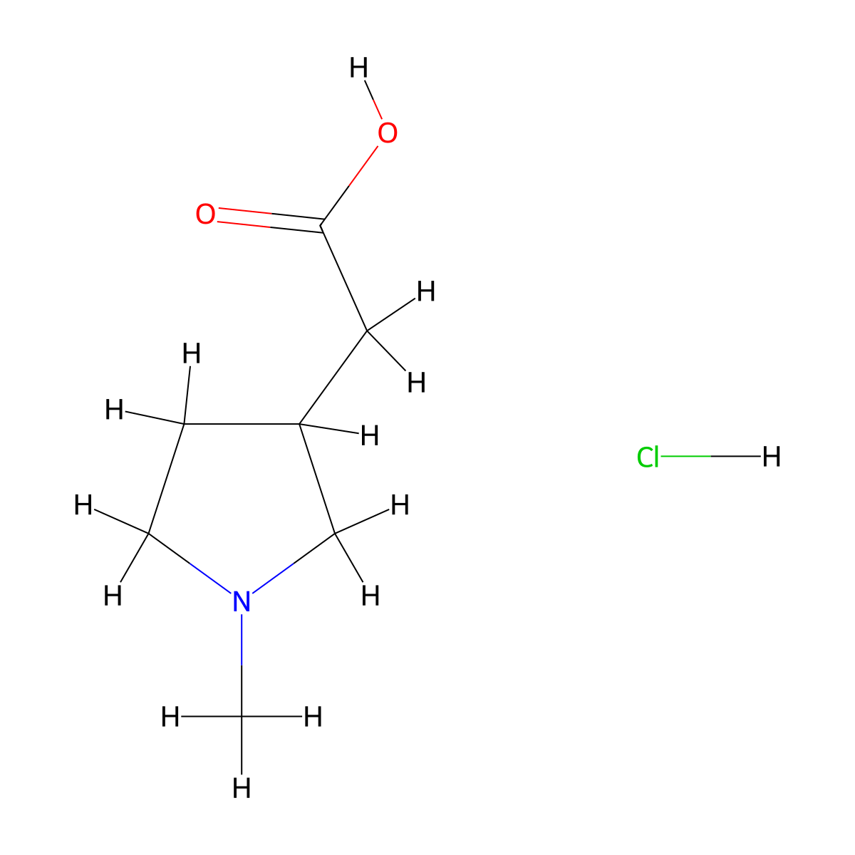 2-(1-Methylpyrrolidin-3-yl)acetic acid hydrochloride molecular structure, CAS 1071634-26-8