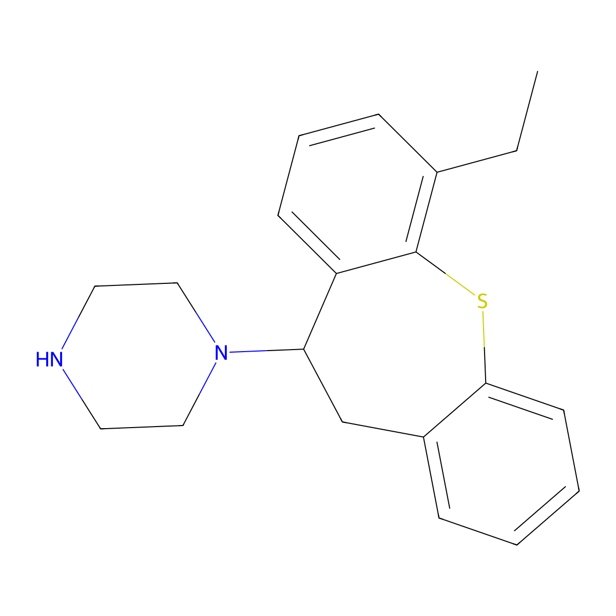 1-(1-Ethyl-5,6-dihydrobenzo[b][1]benzothiepin-5-yl)piperazine molecular structure, CAS 107165-21-9