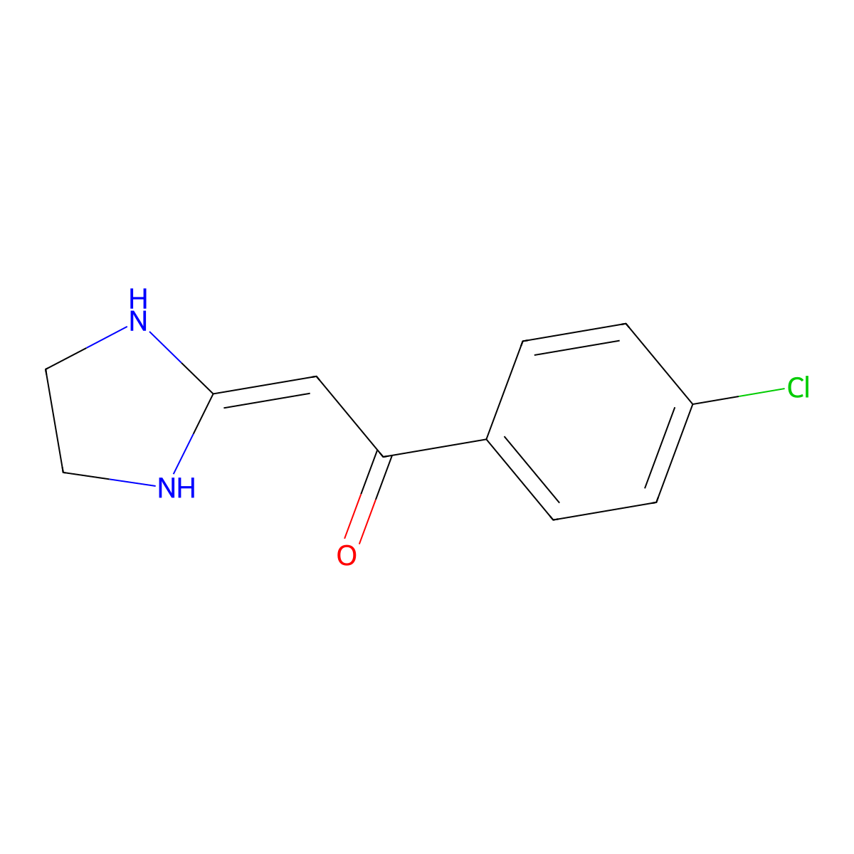 Ethanone, 1-(4-chlorophenyl)-2-(2-imidazolidinylidene)- molecular structure, CAS 107165-82-2