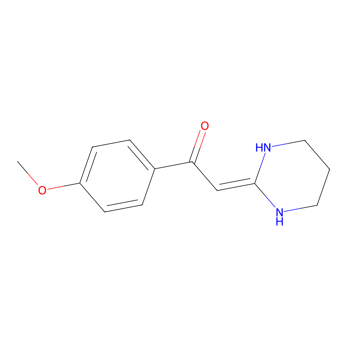1-(4-Methoxyphenyl)-2-(tetrahydro-2(1H)-pyrimidinylidene)ethanone molecular structure, CAS 107165-84-4