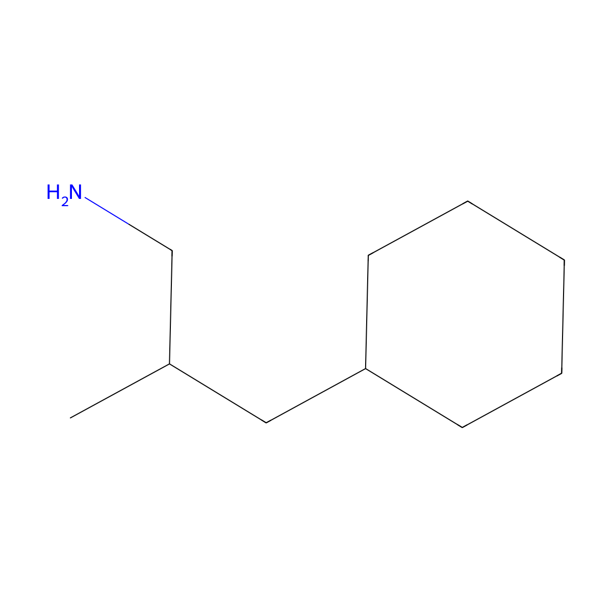 3-Cyclohexyl-2-methylpropan-1-amine molecular structure, CAS 1071656-07-9