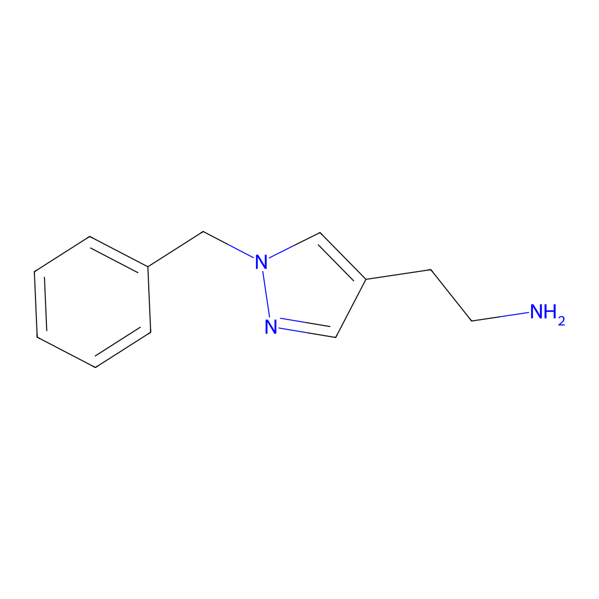 2-(1-benzyl-1H-pyrazol-4-yl)ethan-1-amine molecular structure, CAS 1071657-00-5