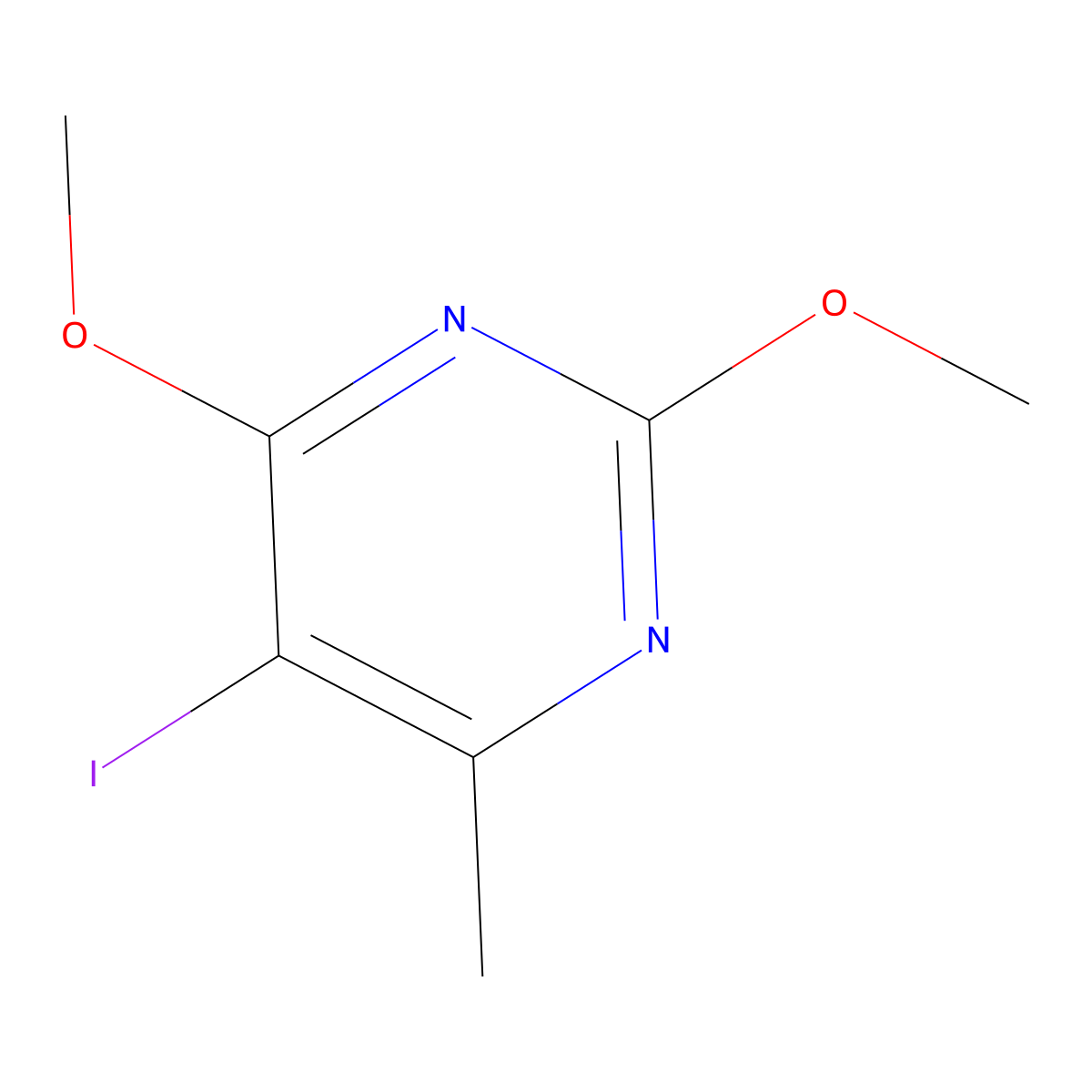 5-Iodo-2,4-dimethoxy-6-methylpyrimidine molecular structure, CAS 107166-93-8