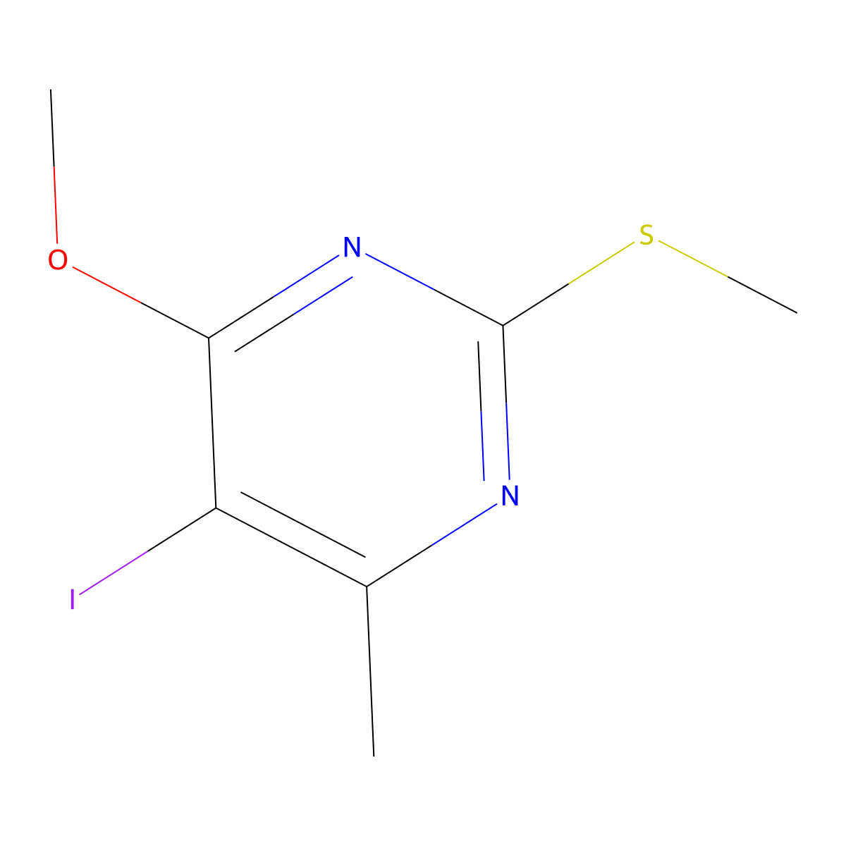 5-Iodo-4-methoxy-6-methyl-2-(methylthio)pyrimidine molecular structure, CAS 107166-95-0