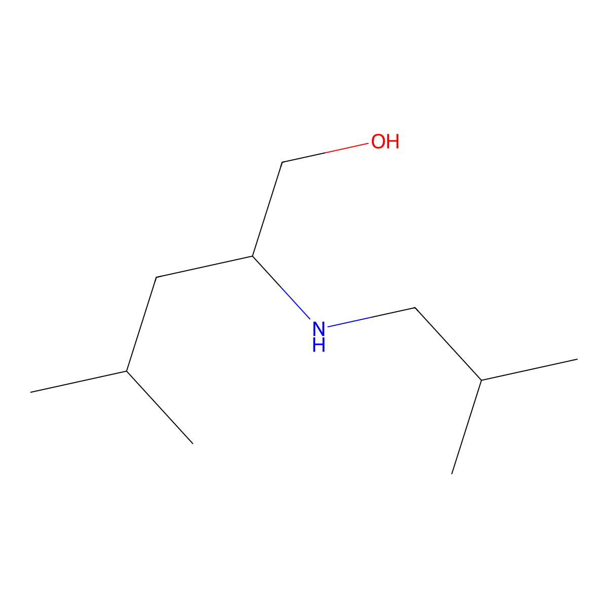 4-Methyl-2-[(2-methylpropyl)amino]pentan-1-ol molecular structure, CAS 1071660-04-2