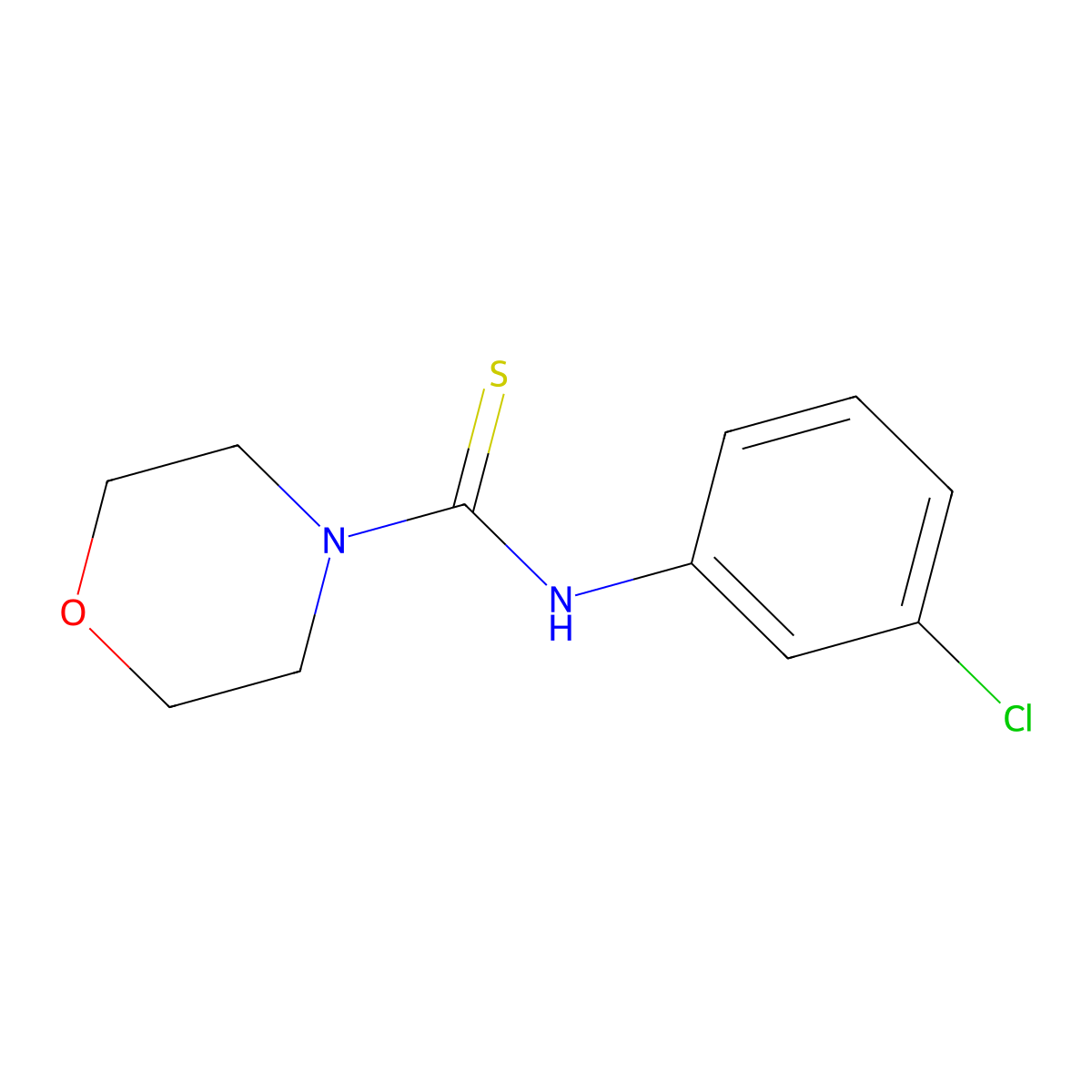 N-(3-chlorophenyl)morpholine-4-carbothioamide molecular structure, CAS 107167-59-9