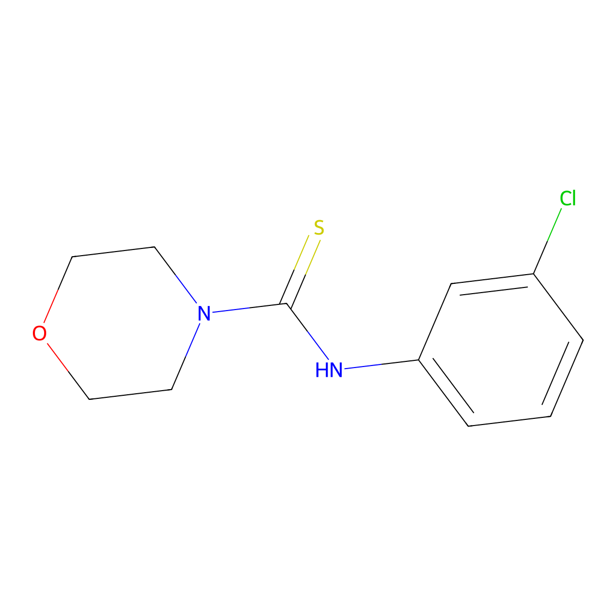 N-(3-chlorophenyl)morpholine-4-carbothioamide molecular structure, CAS 107167-59-9