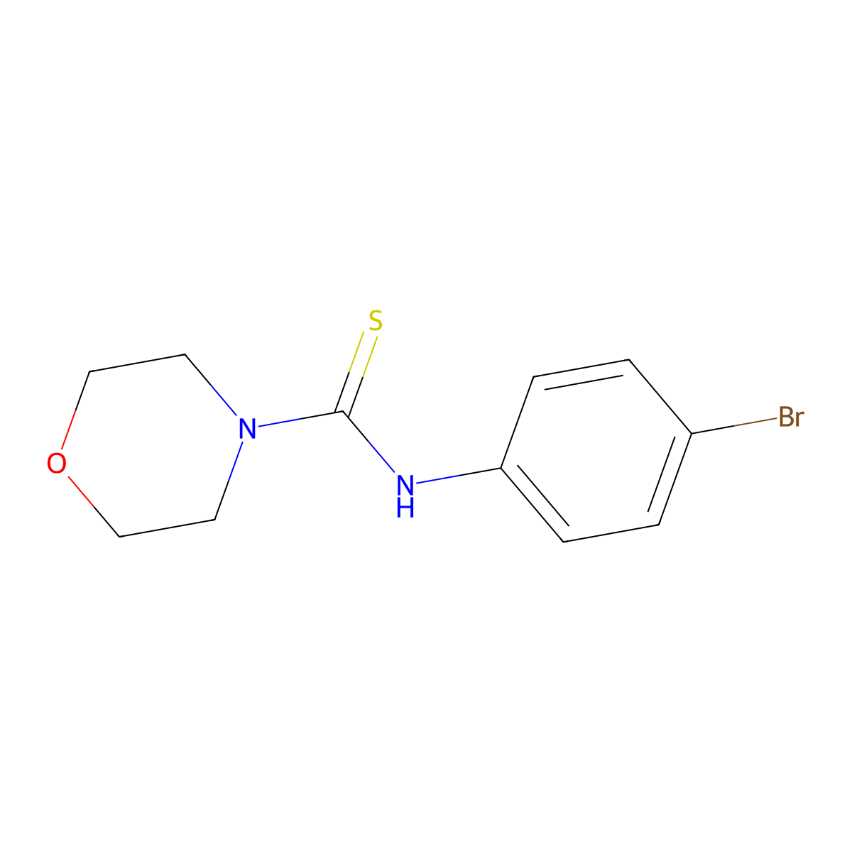 N-(4-bromophenyl)morpholine-4-carbothioamide molecular structure, CAS 107167-60-2