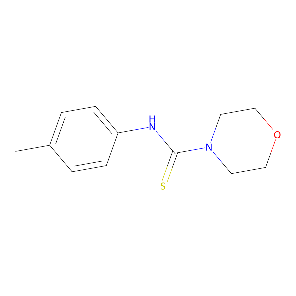 N-(4-methylphenyl)morpholine-4-carbothioamide molecular structure, CAS 107167-61-3