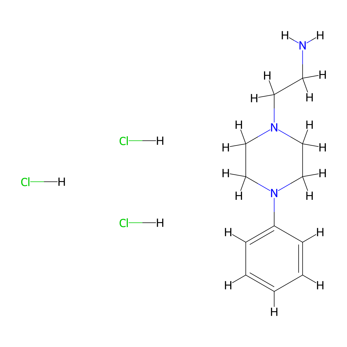 2-(4-Phenylpiperazin-1-YL)ethanamine trihydrochloride molecular structure, CAS 1071670-06-8