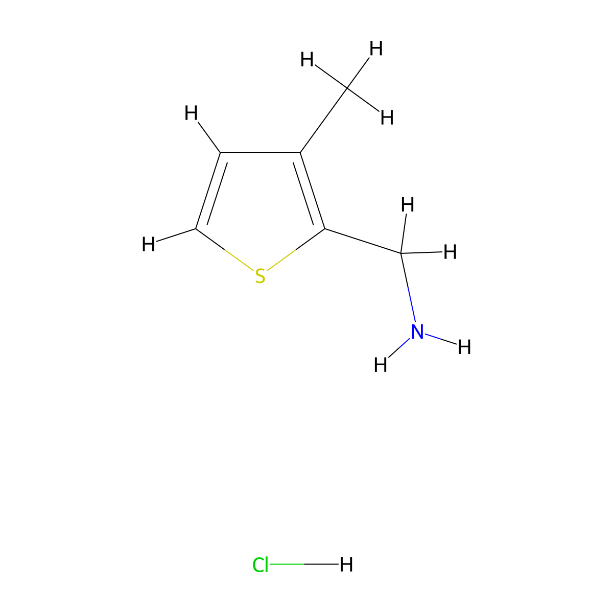 (3-Methylthiophen-2-yl)methanamine hydrochloride molecular structure, CAS 1071674-80-0