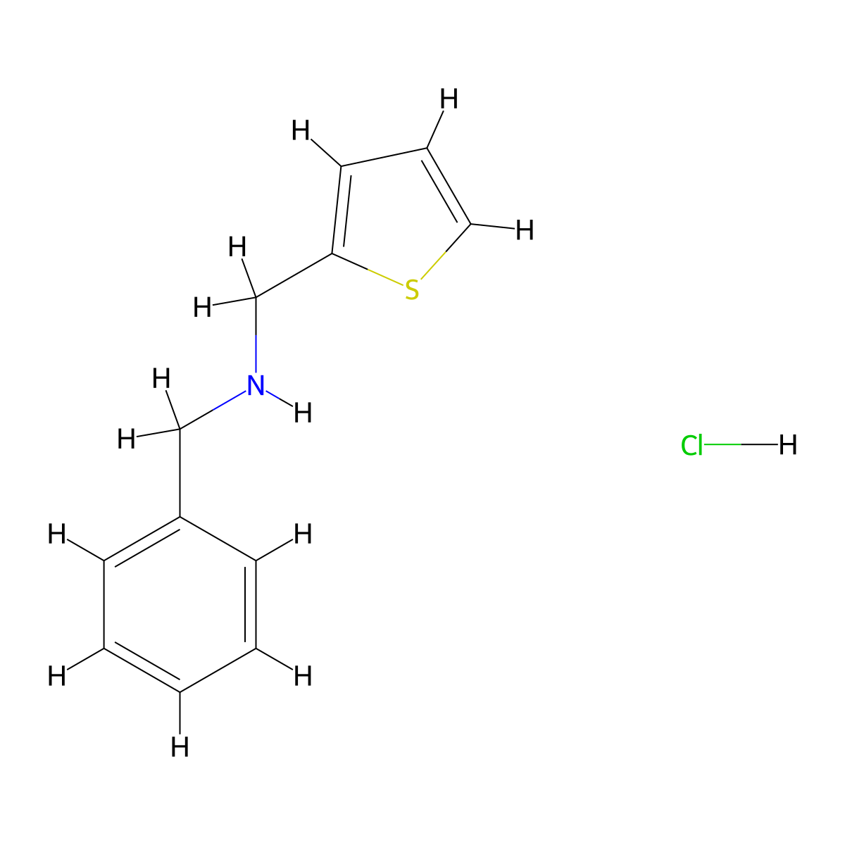 2-Thenylamine, alpha-benzyl-, hydrochloride molecular structure, CAS 1071681-22-5