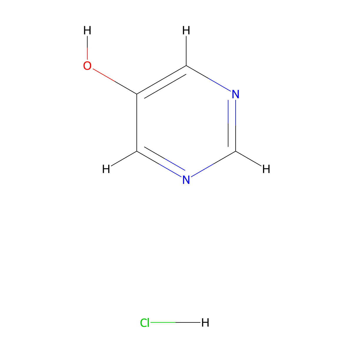 Pyrimidin-5-ol hydrochloride molecular structure, CAS 1071686-11-7