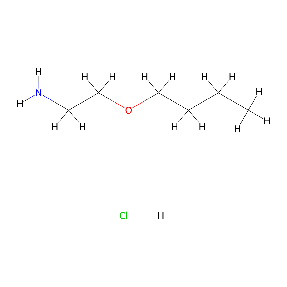 2-Butoxyethanamine hydrochloride molecular structure, CAS 1071689-57-0