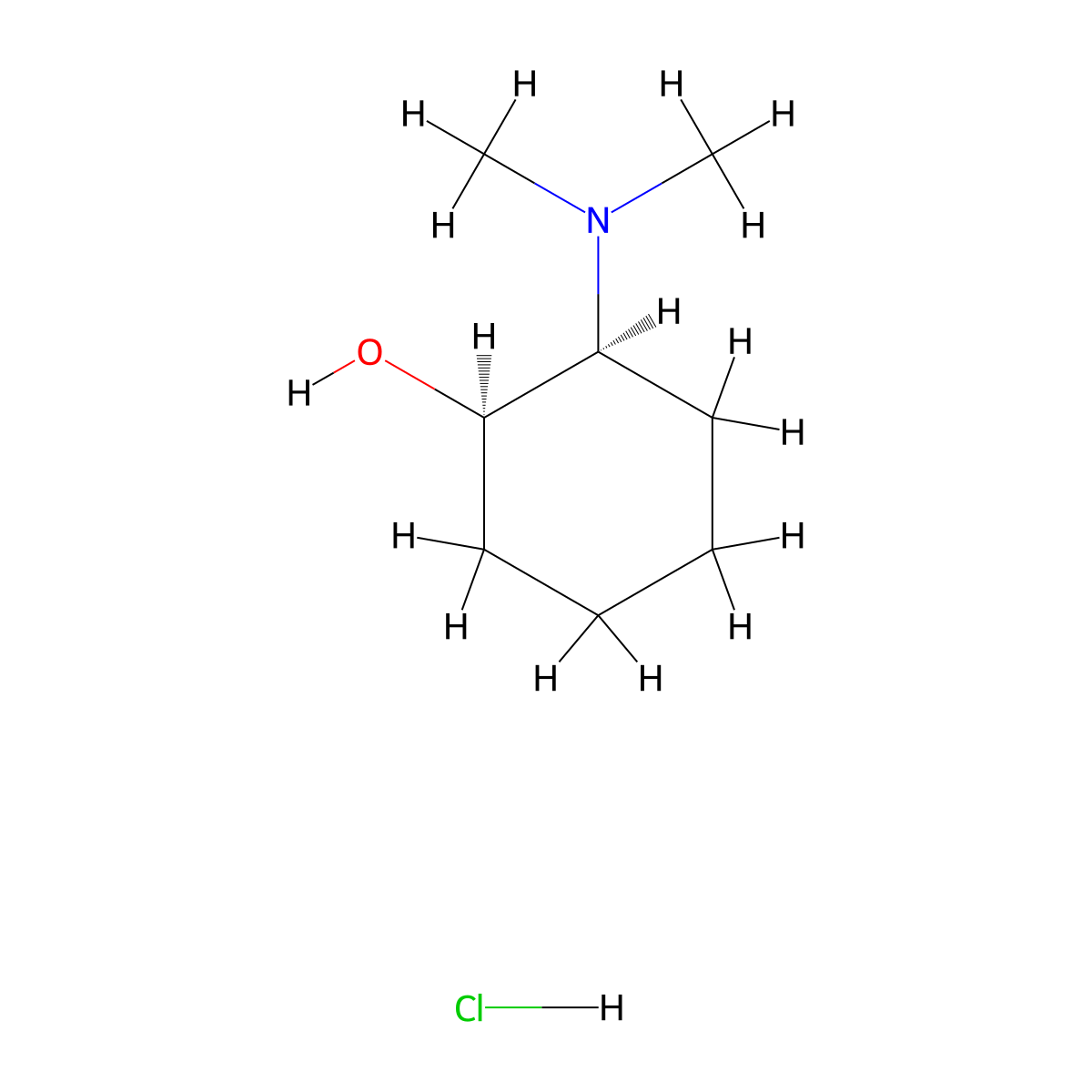 (1R,2S)-2-(Dimethylamino)cyclohexanol Hydrochloride molecular structure, CAS 1071694-11-5