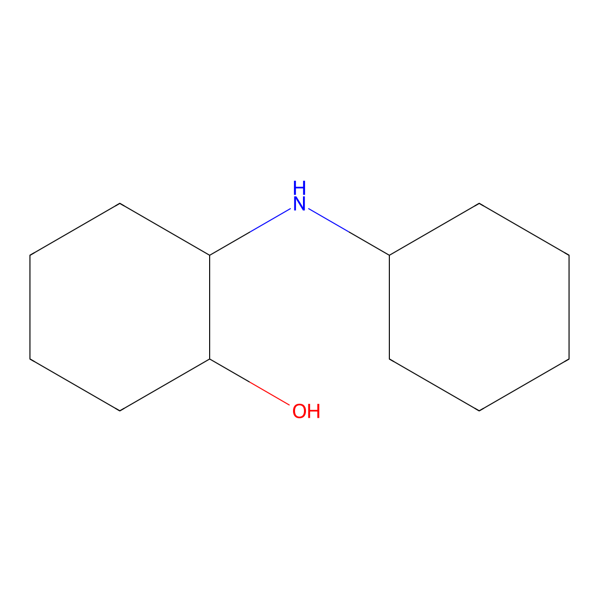 2-(Cyclohexylamino)cyclohexan-1-ol molecular structure, CAS 1071696-45-1