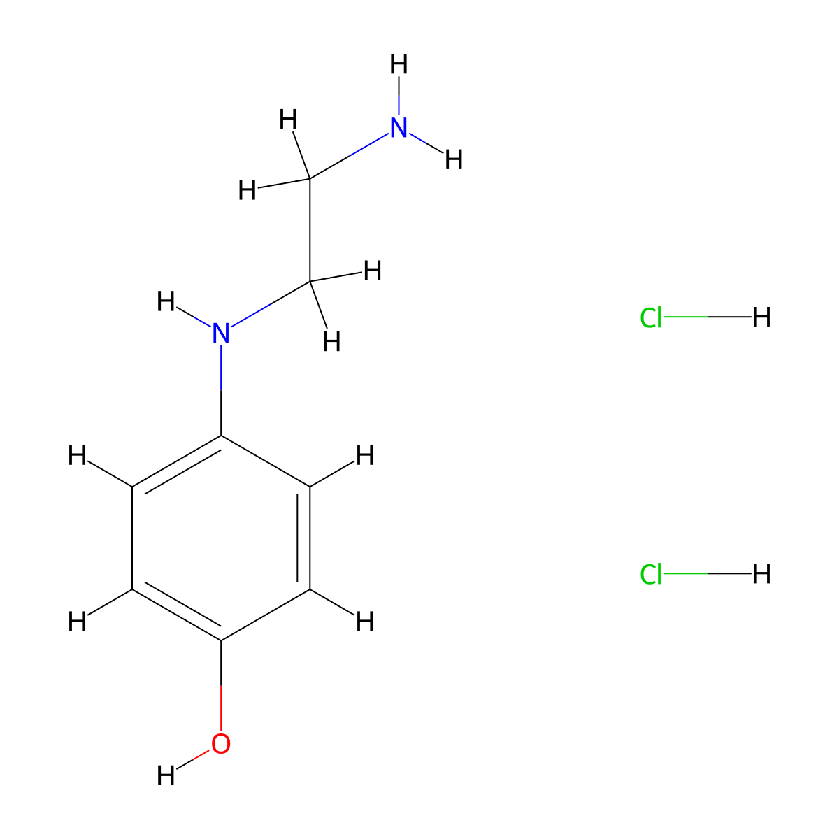 4-[(2-Aminoethyl)amino]phenol dihydrochloride molecular structure, CAS 1071696-86-0